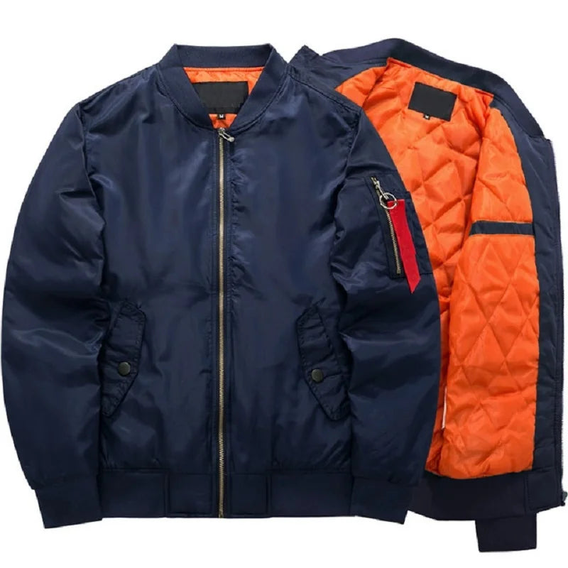 Spring Autumn Bomber Jacket Men's Fashion Thick Warm Military Motorcycle Jackets Men Flight Ma-1 Pilot Air Force Brand Coat