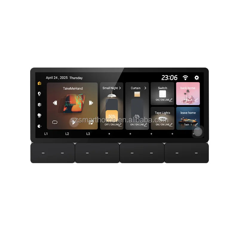 New F5 6.2 Inch WiFi Ethernet Zigbee Smart Life Single Pole Multi-function Smart Screen Touch Control Panel Music Amplifier 8 EU