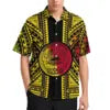 Hot Sale Summer Men Short Sleeve Shirt Tribal Print Plus Size Men Polynesian Shirts Island Casual Shirt