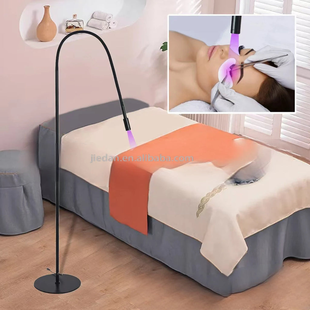 Professional 5W UV LED Lamp for Nail Grafting Lashes White Black Eyelash Lamp with Electric Power Supply Fast Curing Uv Lamp