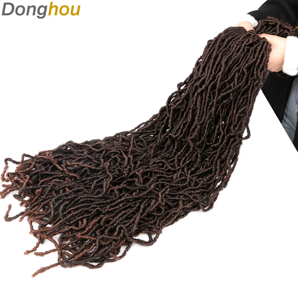 18”24”36” Mix Green New Faux Locs Crochet Hair Synthetic Curly Dreadlocks Hair Extensions Faux Cheveux Soft Locs Crochet Braids