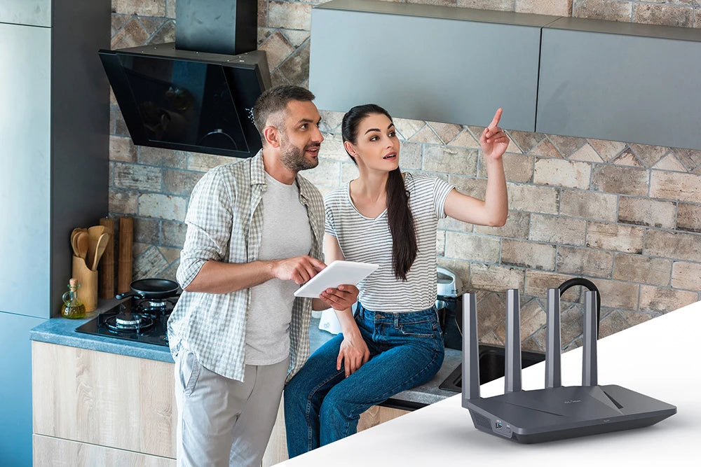 GL.iNet GL-AX1800 (Flint)  WiFi 6 Router Home Secure Router -Dual Band Gigabit Wireless Internet Router, 5 x 1G Ethernet Ports, Up to 120 Devices, OpenVpn&WireGuard