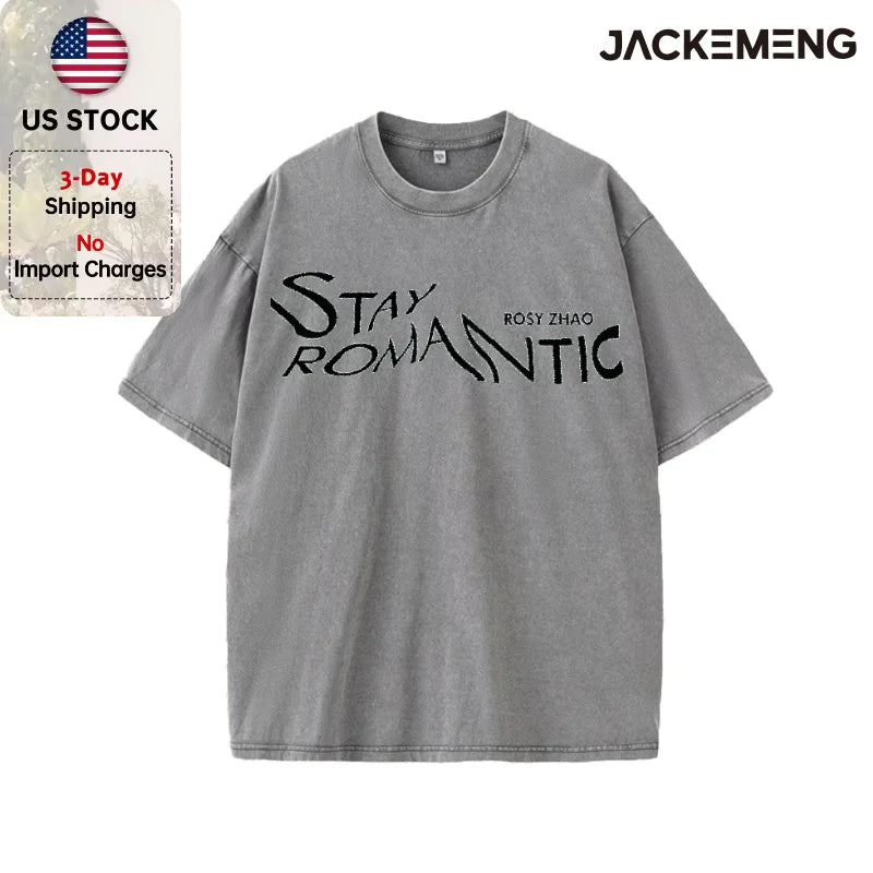Oversized Vintage Retro Art Font Streetwear Print T Shirt USA Stock Wholesale Y2K Casual Tee