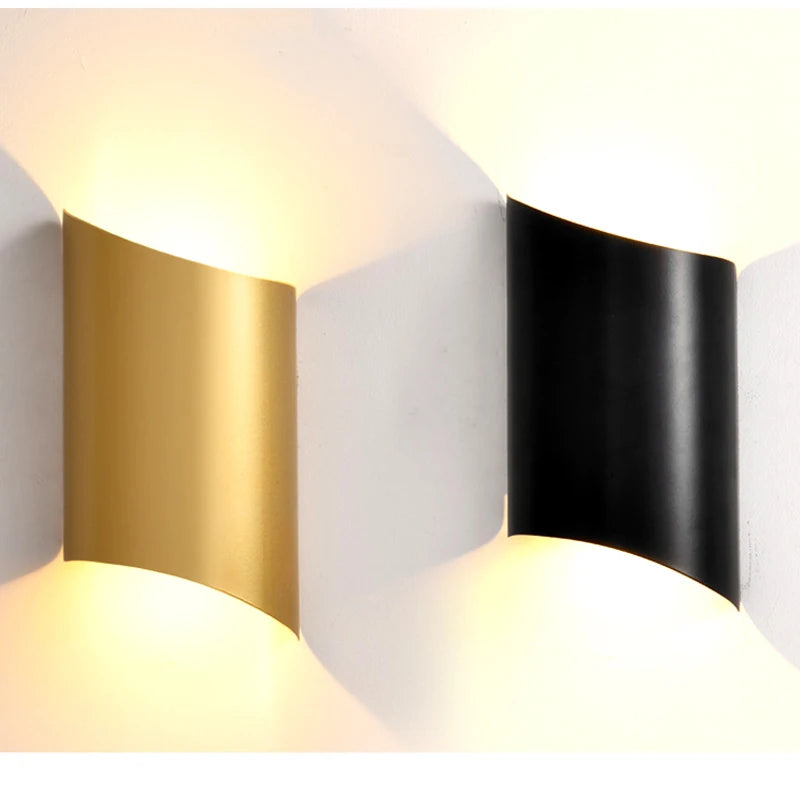 14W LED Wall Lights For Living Room Modern Lighting Black Gold Wall Mount Sconce Bedroom Light Indoor Wall Fixtures Up Down Lamp
