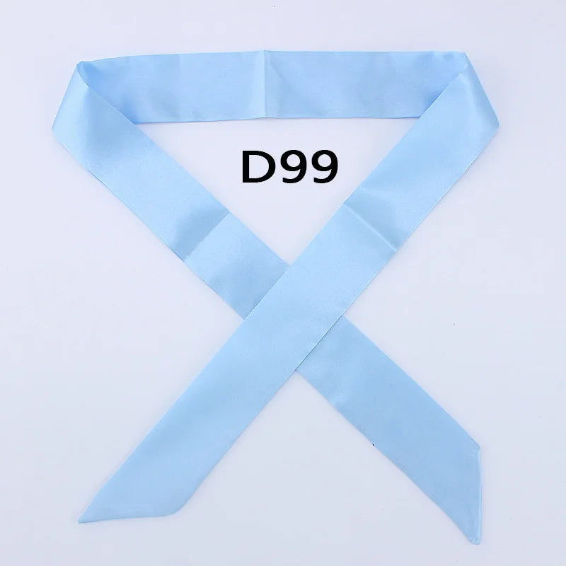 Hot Fashion New Twill Emulation Silk Solid Bag Scarf Women Small Scarf Ribbon Handbag Hair Long Shawl Bandana Luxury Head Scarf