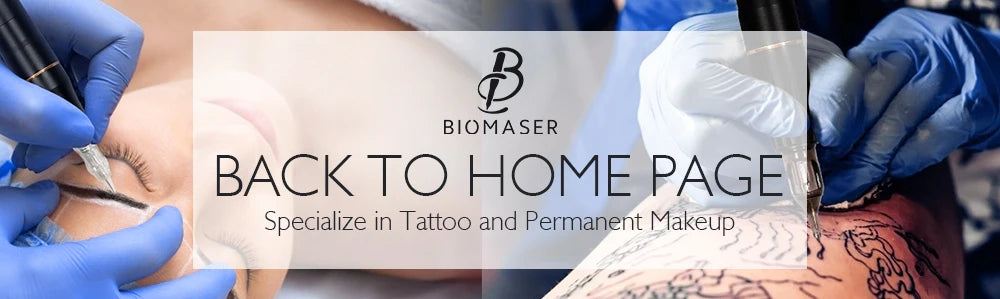 BIOMASER Newest Permanent Makeup Tattoo Machine 2 Head Rose Gold Microblading Pen Equipment 3D Microblading Tattoo Gun Set