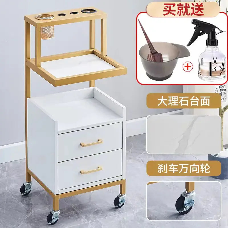 Modern Multifunctional Barber Shop Cabinet Hairdresser Tool Table with Multi-Layer Storage Rack Salon Furniture for Bedroom