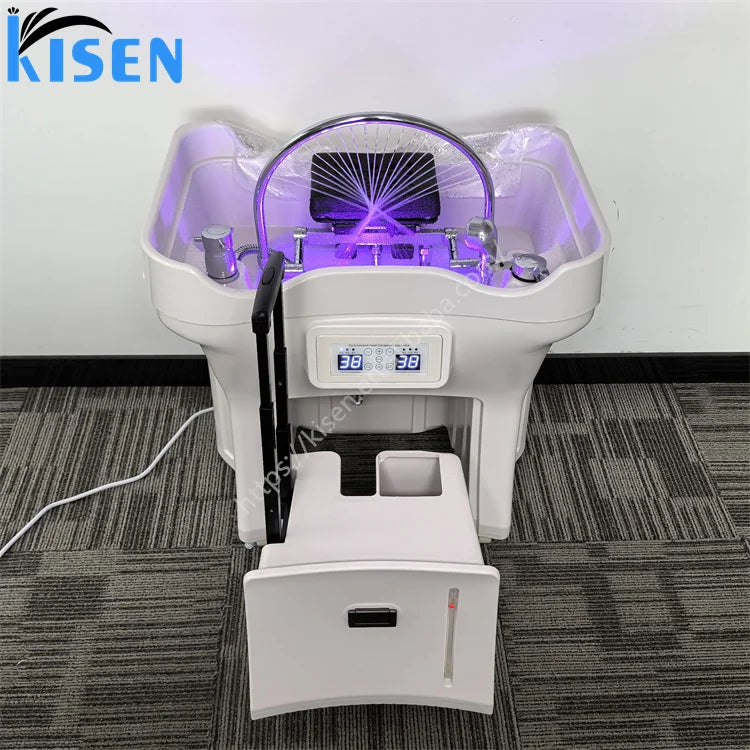 Popular No Plumbing Hair Wash Shampoo Basin Head Spa Shampoo Bowls Portable Water Circulation and Steam Shampoo Sink for Salon