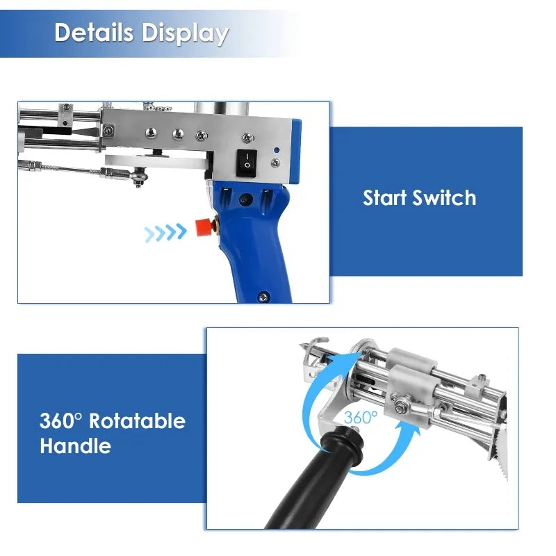 New Upgrade 2 in 1 High-end Hand Speed Tufting Tool Carpet Tufting Gun