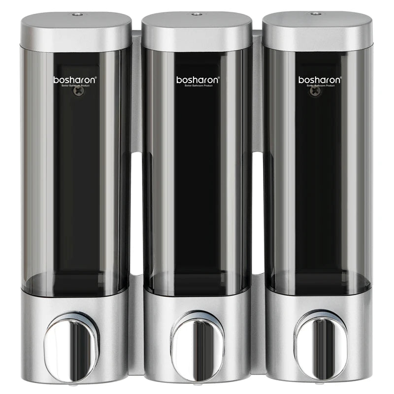 Hotel Toilet 300ml*3 Chamber Bottle Triple Wall Mount Shampoo Soap and Shower Dispenser Manual Press Liquid Soap Box With Lock