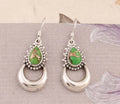 Hot Selling 2025 Natural Green Copper Turquoise Rhodium 925 Sterling Silver Hoops Earrings for Wedding Gift Unisex Factory Price