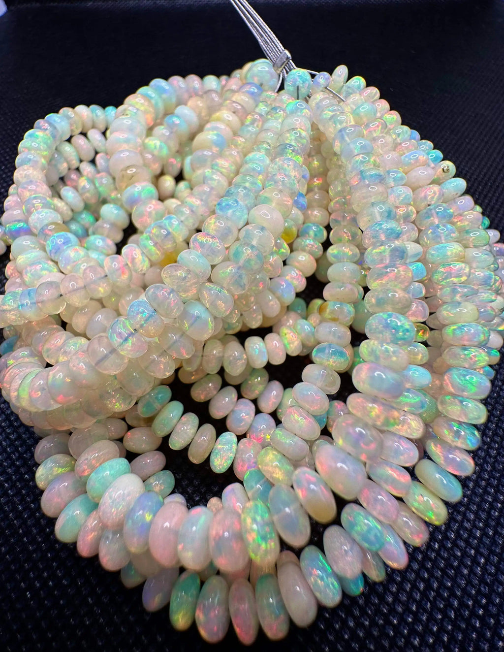 Buy Now High Quality Ethiopian Opal Beads Smooth Rondelle 3-8mm for Jewelry and Bracelet Making Natural Stone