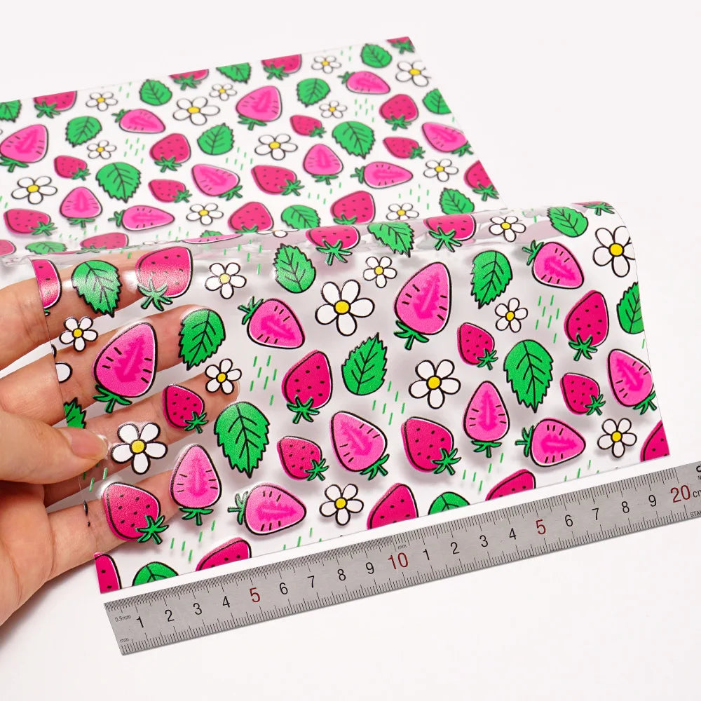30*120CM PVC Transparent Artificial Printed Leather Digital Printing Faux Leather Waterproof Sofa Garment Gloves Home Textiles