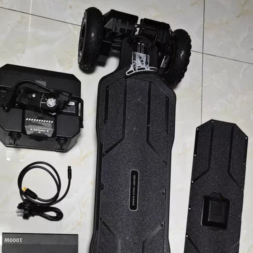 Cool Design Exway Atlas Pro off Road Electric Skateboard Four-wheel Drive High Speed 7056W Carbon Fiber Long Endurance Adults