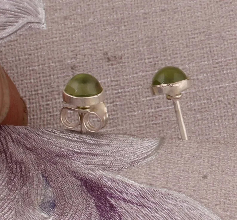 Amazing Beautiful Prehnite Gemstone Hoop Earrings 925 Sterling Silver Antique Silver for Anniversary & Wedding Gift