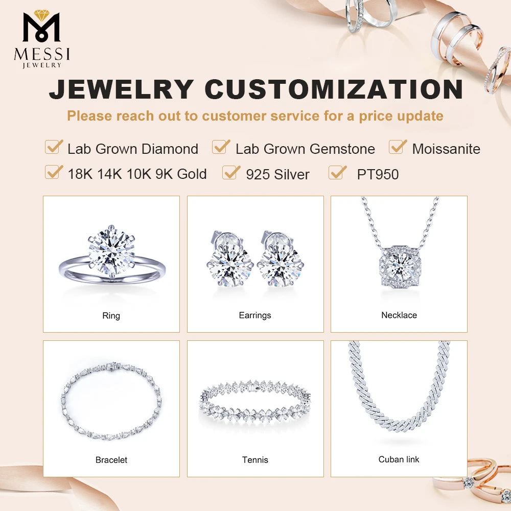 Messi Gems Custom Jewelry MSR-813 18K Yellow Gold Lab Created Emerald Fine Jewelry Rings