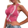 Hot Sale Hawaii Flower and Leaf Printed Summer Breathable Lady Sexy Tops Fashion Polynesian Pattern Vest Women's Skinny Tank Top