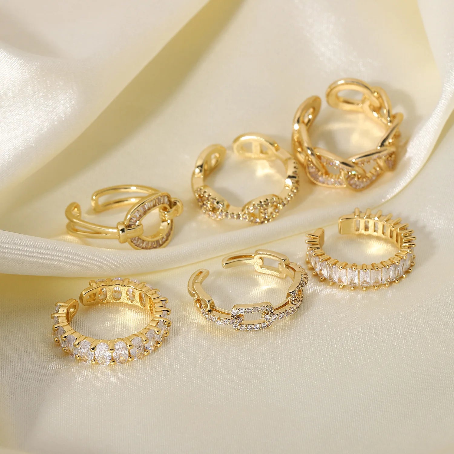 YW High Quality New Style Jewelry Zircon Ring Opening Retro Wholesale Rings for Women