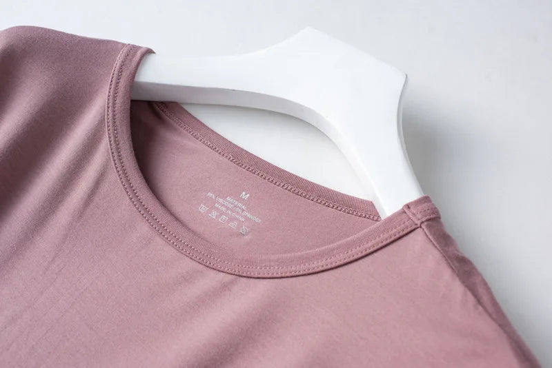 2026 Summer New Pajama Set Women's Modal Short Sleeve Shorts Two Piece Set Ladies Solid Loose Large T-shirt Homewear Women Shirt
