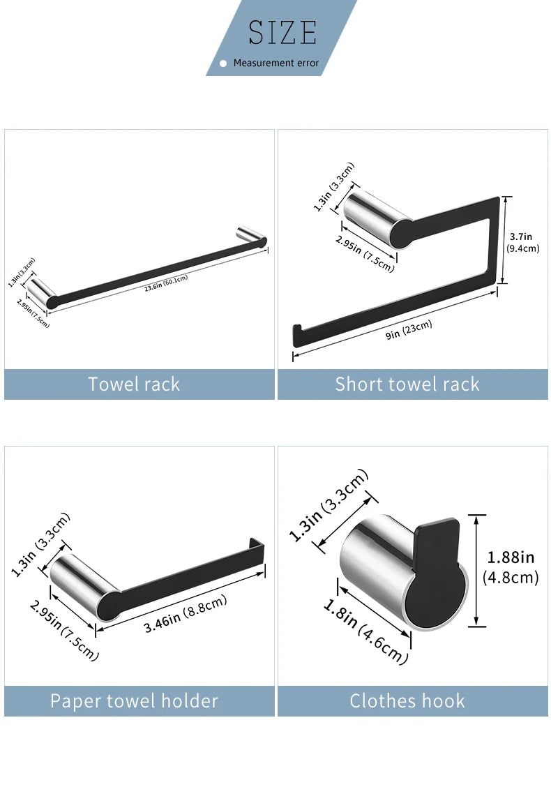 Bathroom Hanger Sets Stainless Steel Bathroom Accessories Sets Black Bathroom Hardware