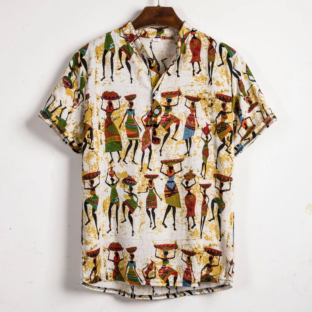 OEM Service Custom Wholesale Summer Men Clothing Short Sleeve Hawaiian Printed Fashion Shirt