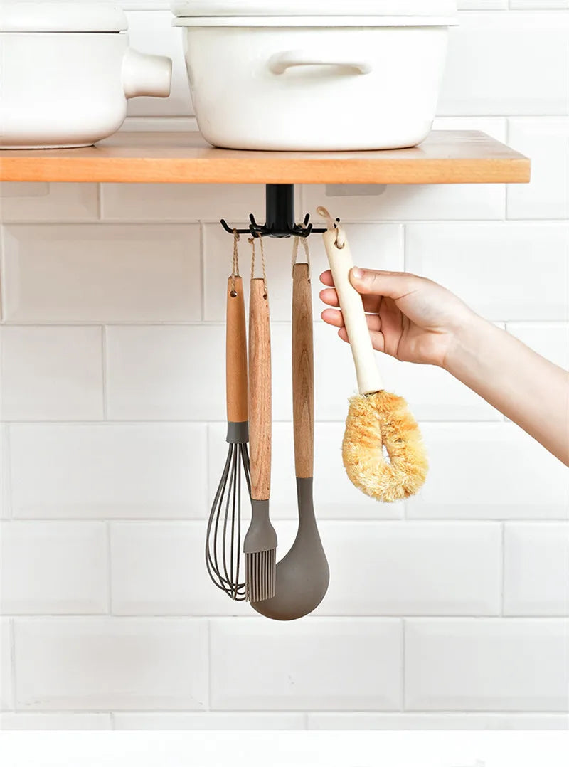 Kitchen Hook Organizer Bathroom Hanger Wall Dish Drying Rack Holder for Lid Cooking Accessories Cupboard Storage Cabinet Shelf