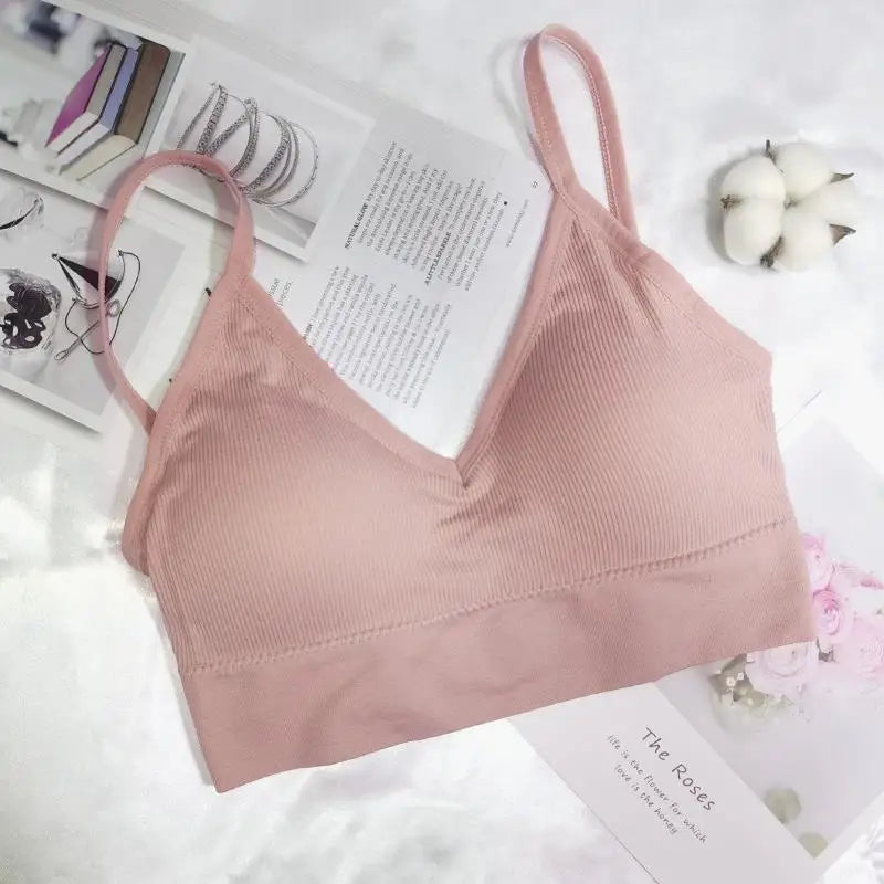 Women Sports Bra Tube Top Push-Up Bra Padded Crop Top Seamless Underwear Female Streetwear Tank Tops Removable Pads Camisole