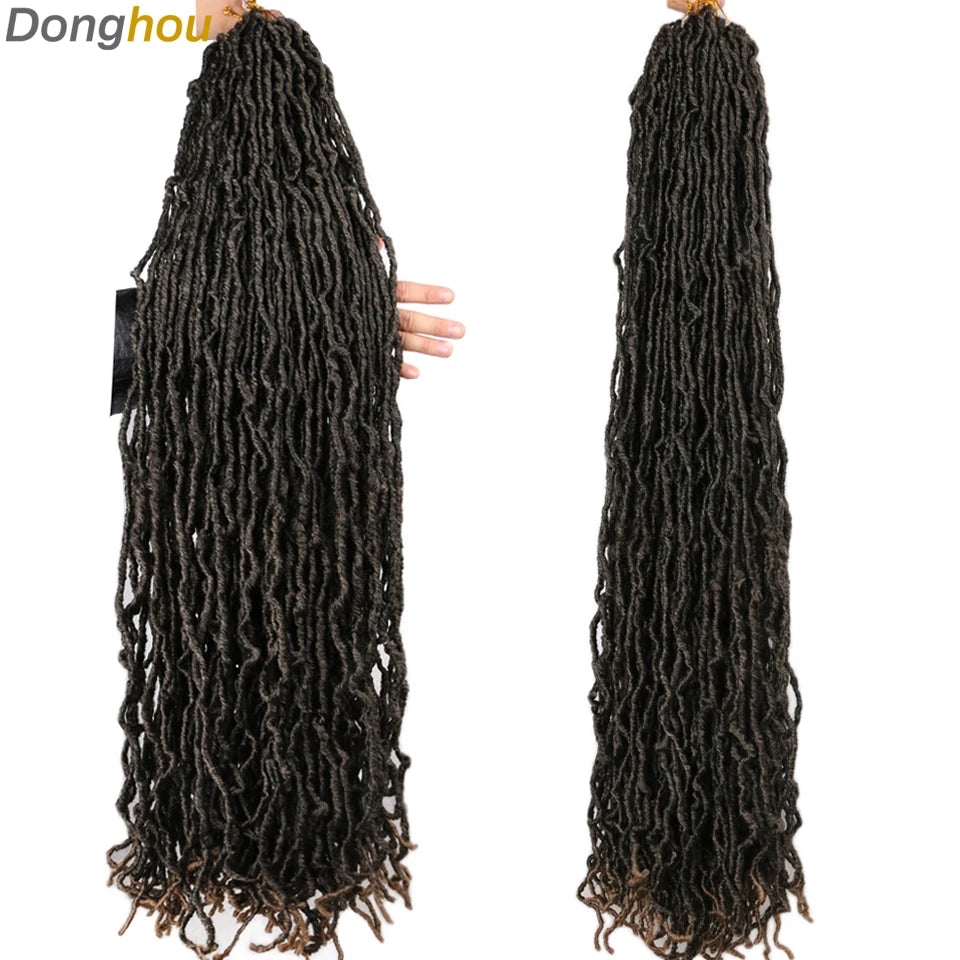 18”24”36” Mix Green New Faux Locs Crochet Hair Synthetic Curly Dreadlocks Hair Extensions Faux Cheveux Soft Locs Crochet Braids