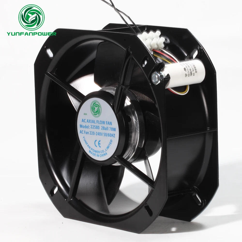 225mm Metal Blade AC Cooling Fan/ac Axial UPS Fan /22580 mm 9inch 380v Volt Fan