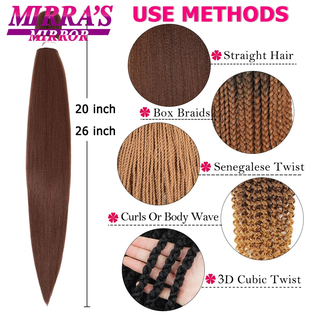 Synthetic Braiding Hair Brown Ombre Hair Extensions Professional Braid Hair for Crochet Twist Braids Soft Yaki Texture