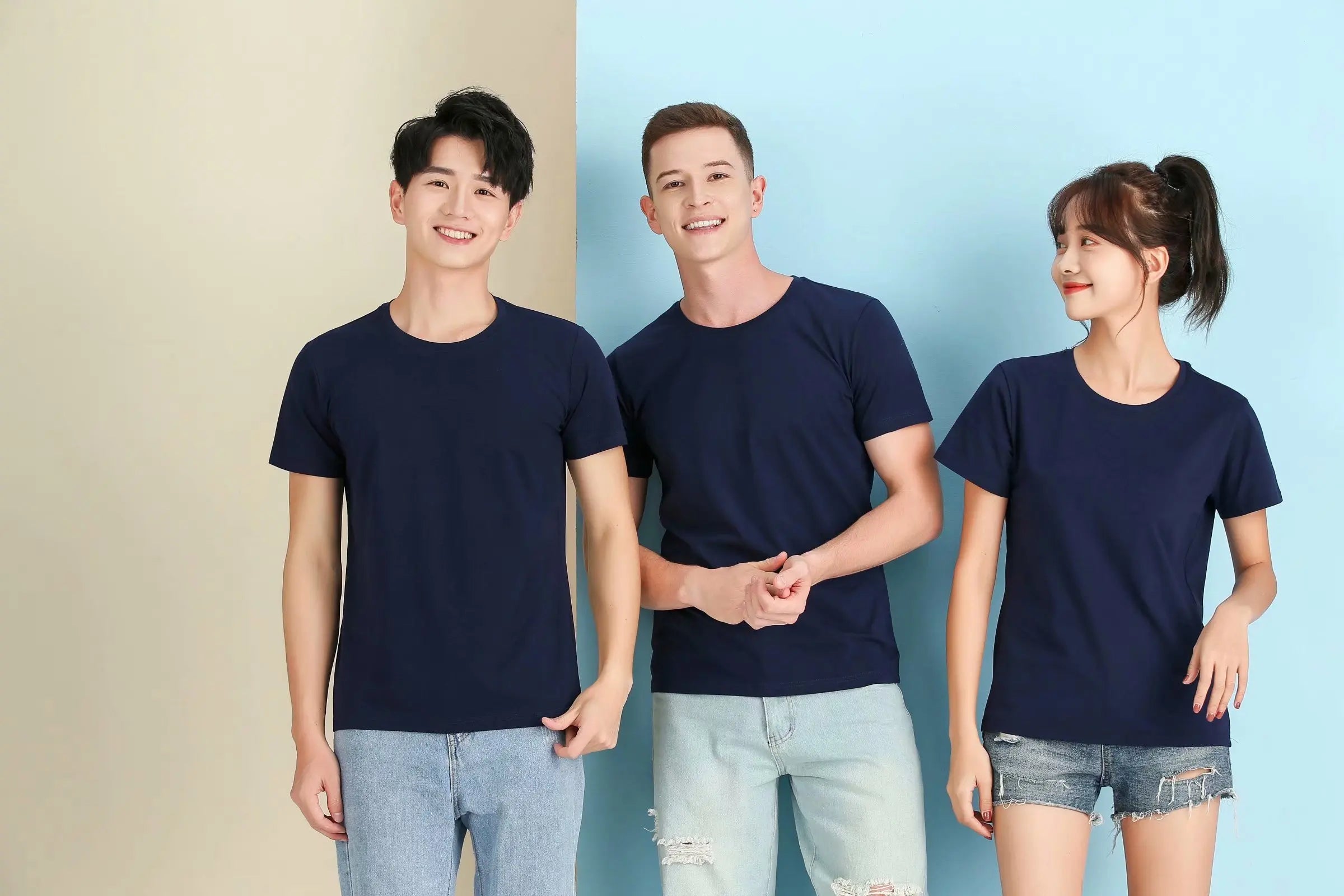 Design/Customize Logo Cotton T-shirt Men's and Women's Short Sleeved Shirt DIY Personalized Logo Team Advertising Top