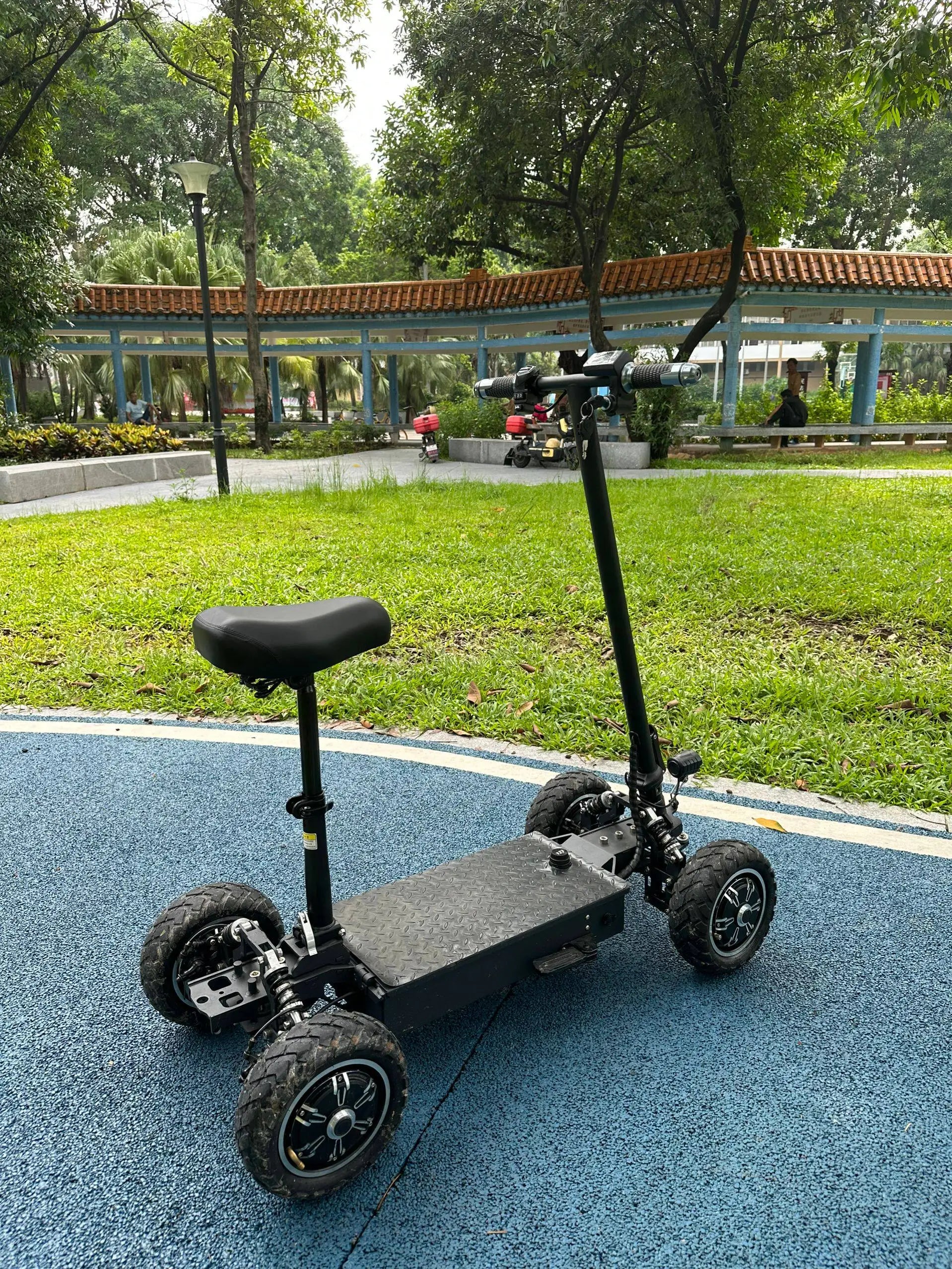Wheel Electric Mobility Scooter for Seniors & Kids, Safe Folding Commuter Board with Dual Brakes, Comfortable Adult E-Skateboard