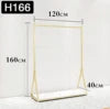 Wholesale Boutique Clothing Stand Golden Stainless Steel Clothing Shelving Rack Luxury Clothing Wall Racks for Garment Shop