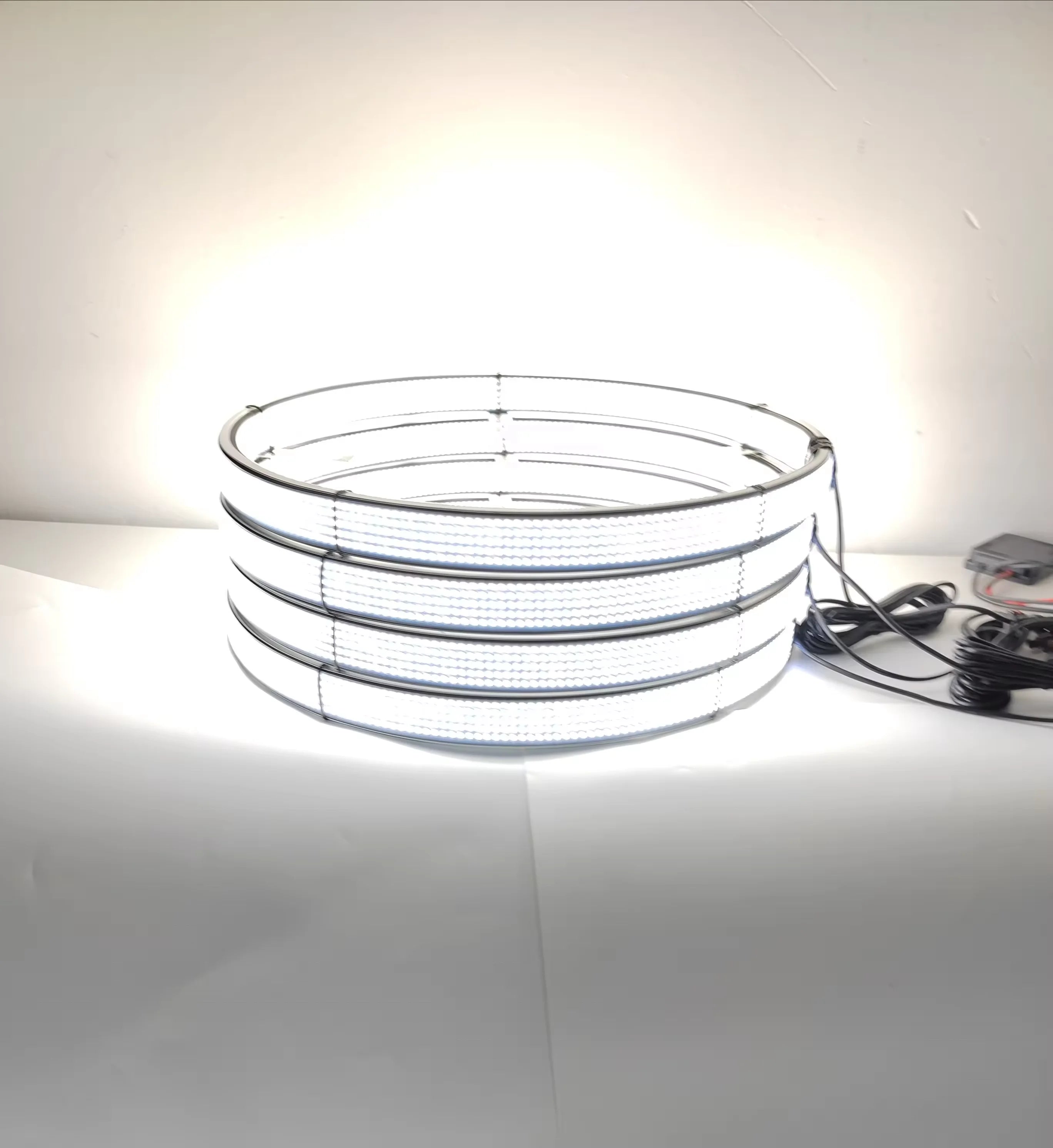 Kingshowstar 17inch 10 Rows LED Wheel Light Lighting LED Illuminated Wheel Rings Pure White Wheel Lights for Cars and Trucks