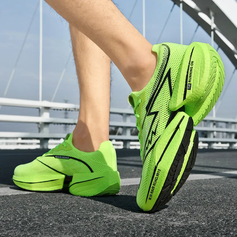 High Quality Women's Men's Trail Running Shoes Popcorn Carbon Plate Jogging Shoes Breathable Mesh Teenagers Sport Shoes