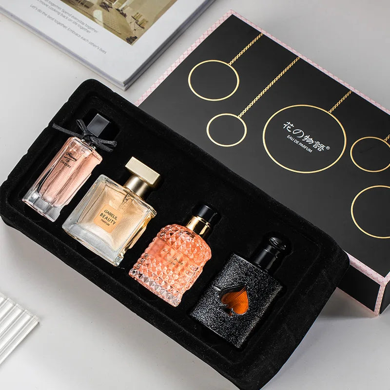Luxury Perfume Set Gift Box Women's Perfume Lasting Fragrance Four Piece Set