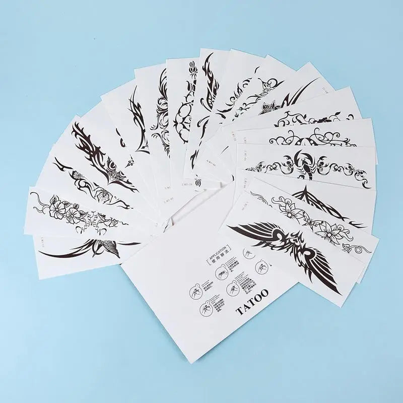 18pc/Lot Temporary Tattoo for Women Sexy Waist and Abdomen Concealer Body Art Temptation Long Totem Waterproof Tattoo Stickers