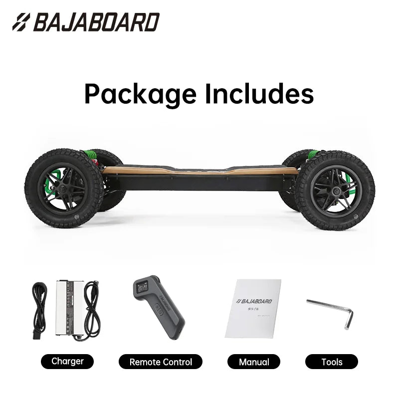 Factory Direct BAJABOARD ATRAX Four-wheel 10" Tires High Speed Waterproof 70km Long Range for extreme Sport Electric Skateboard