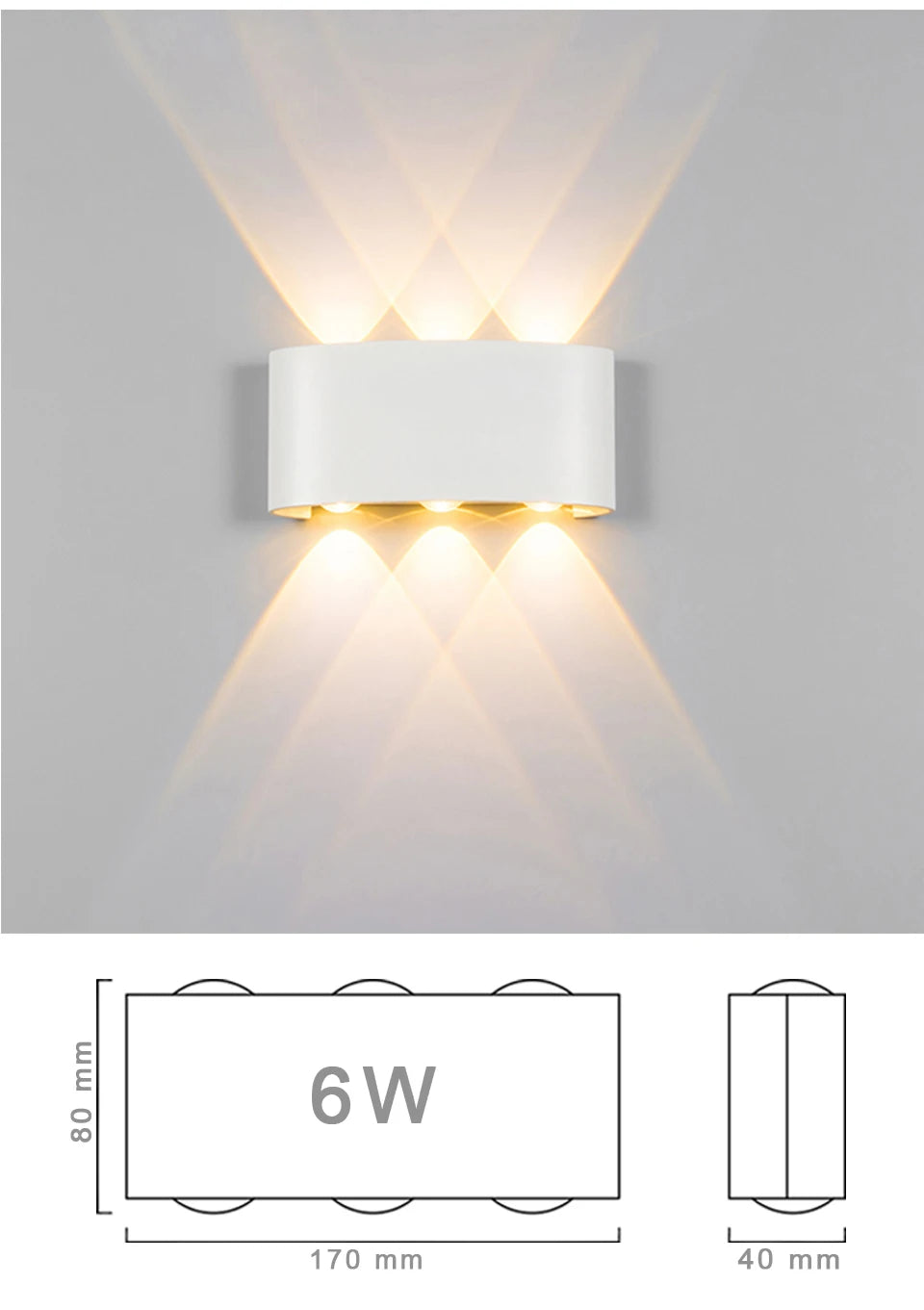 LED Wall Light IP65 Outdoor Waterproof Garden Fence Aluminum Indoor Fashion Wall Lamp For Bedroom Bedside Living Room Stairs