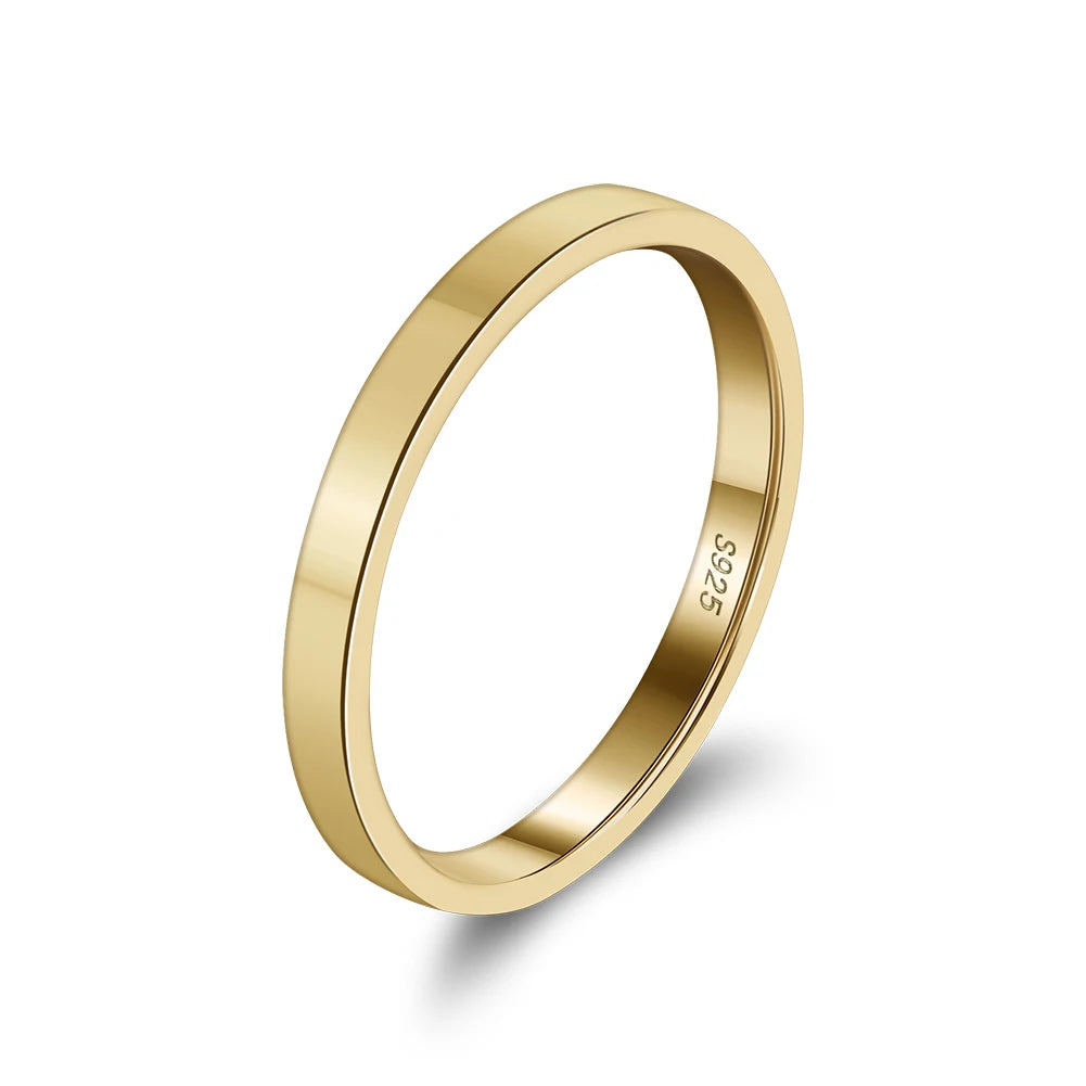 Rinntin APR33 -2 White Gold Flat Court Wedding Ring From 2mm Widths Classic Wedding 925 Silver Ring Mens & Ladies Rings