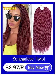 TOMO Synthetic Crochet Hair Box Braids 22Roots Colored Braiding Hair Extensions 24Inch Rainbow Ombre Crochet Braids Pink Red