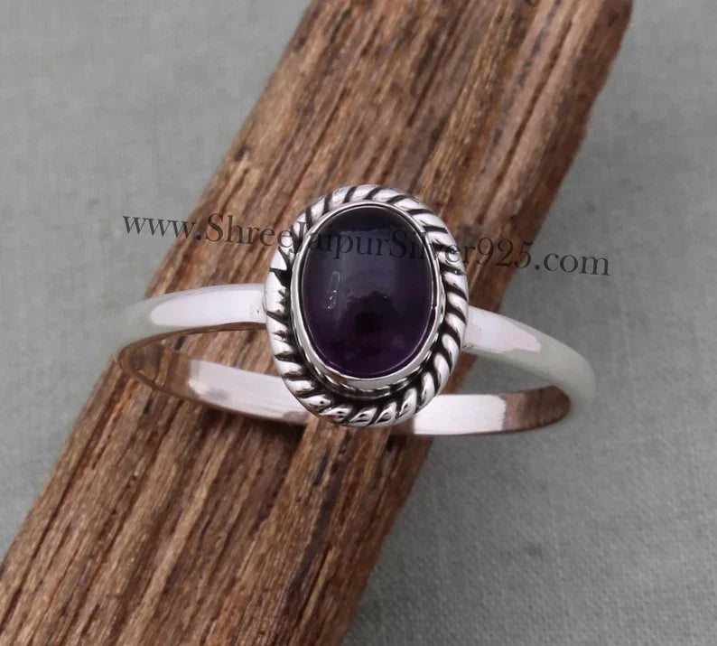 Women's Middle Finger Agate Oval Cut Gemstone Wedding Ring Vintage Boho Style Sterling Silver Party Cute Unique Design Handmade