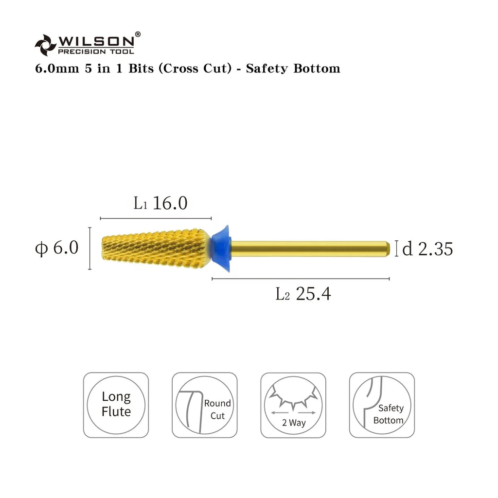 6.0mm 5 in 1 Bits (cross Cut) Safety Bottom
