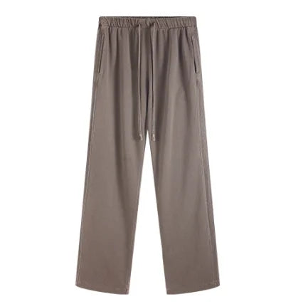 Heavyweight 450gsm 100% Cotton Straight Men's Jogger Sweatpants Pockets Elastic Waist Casual Terry Loose Fit