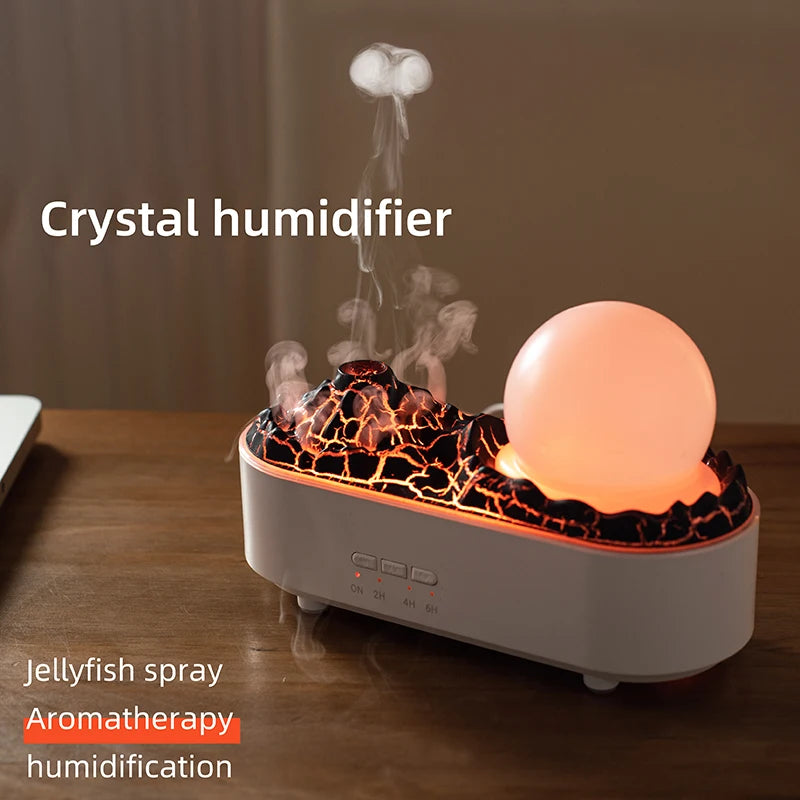 New Arrival USB Cool Mist Ultrasonic Air Humidifier Crystal Ball Smoke Ring Plastic Home Oil Diffuser for Hotels Households