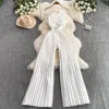 S-3XL 3D Floral Strapless Jumpsuit Casual High Waisted Straight Leg Wide Leg Pants Jumpsuit