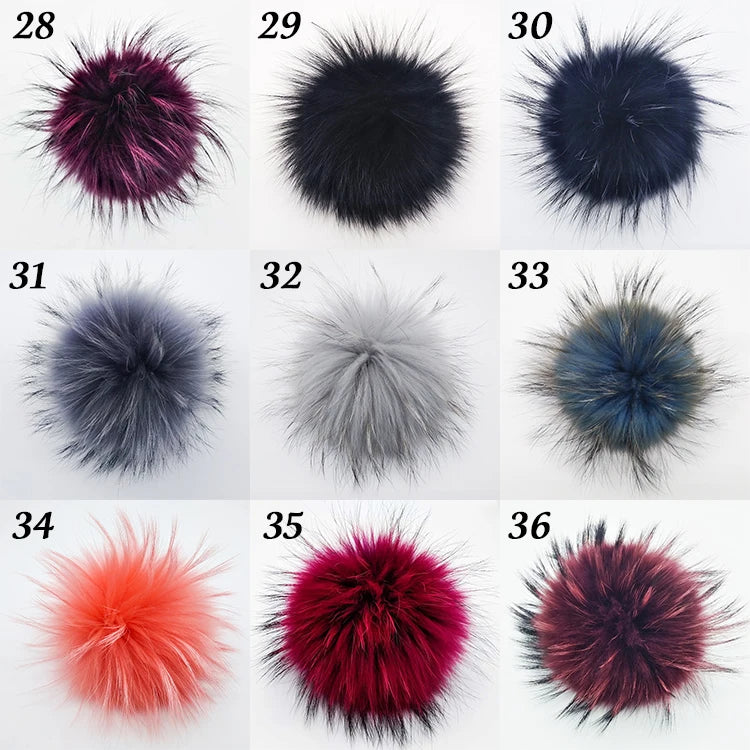 Wholesale Price Real Fur Pom Poms for Hats Real Mink Hair Fox Fur Nature Colors Custom Colors