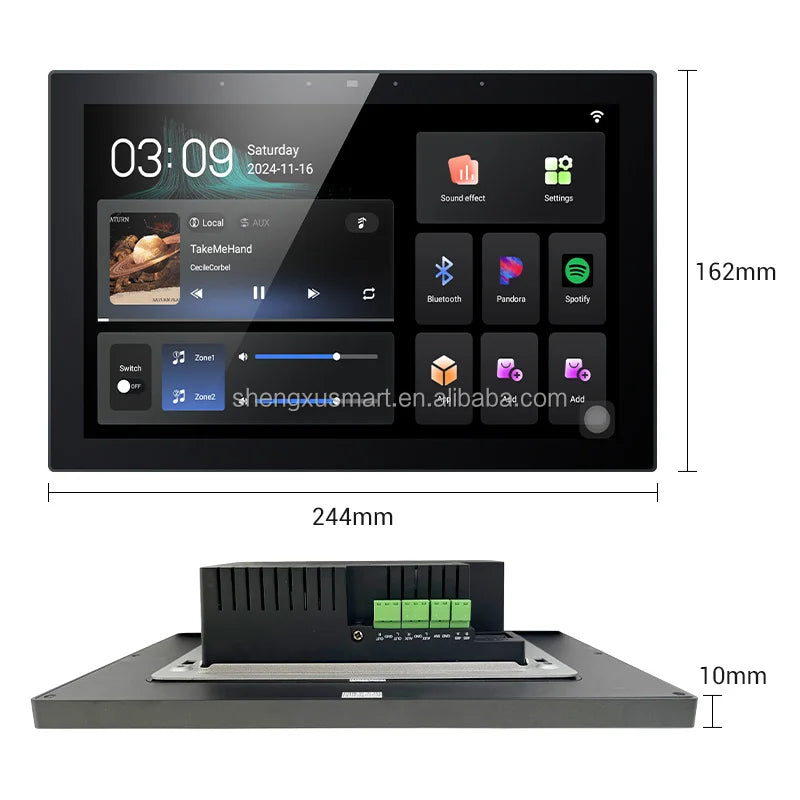 10-Inch BT Smart Home Audio System Wall Amplifier Panel  Music Controller WIFI Wall Home Theater Systems
