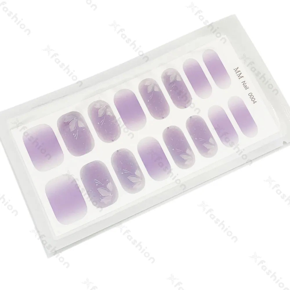 Hot Sale 16 Tips Solid Color Semi-Cured Gel Nail Stickers UV Light Durable Waterproof Long-Lasting Gel Nail Stickers Wholesale