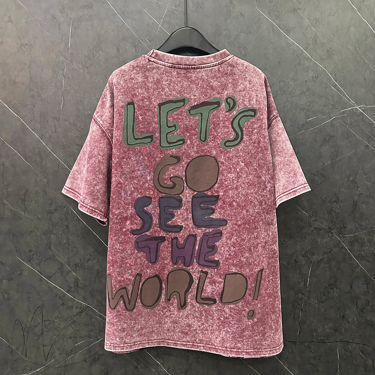 2025 Summer Vintage Minnie Cartoon T-Shirt for Women Heavy Industry Short Neck Loose Medium Long Half Sleeve Anti-Wrinkle ODM